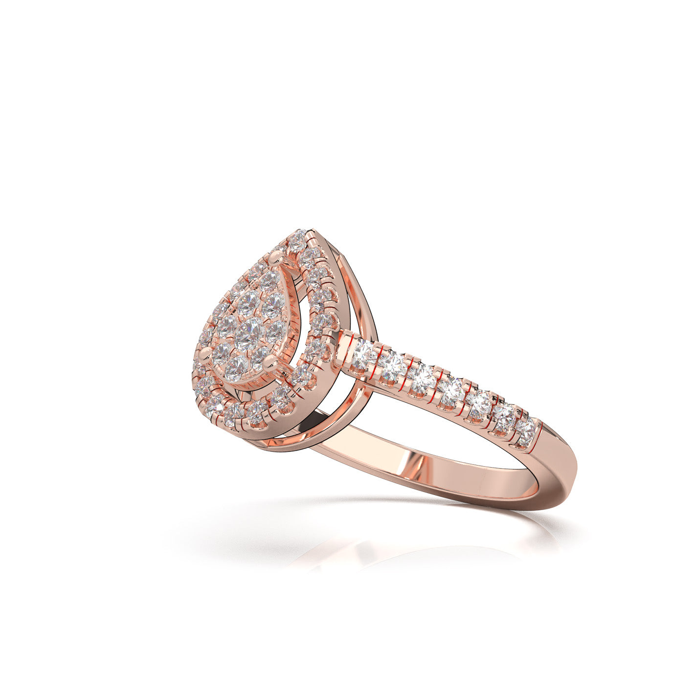 0.75 ct Natural Diamond Engagement Rings in 10k Rose Gold