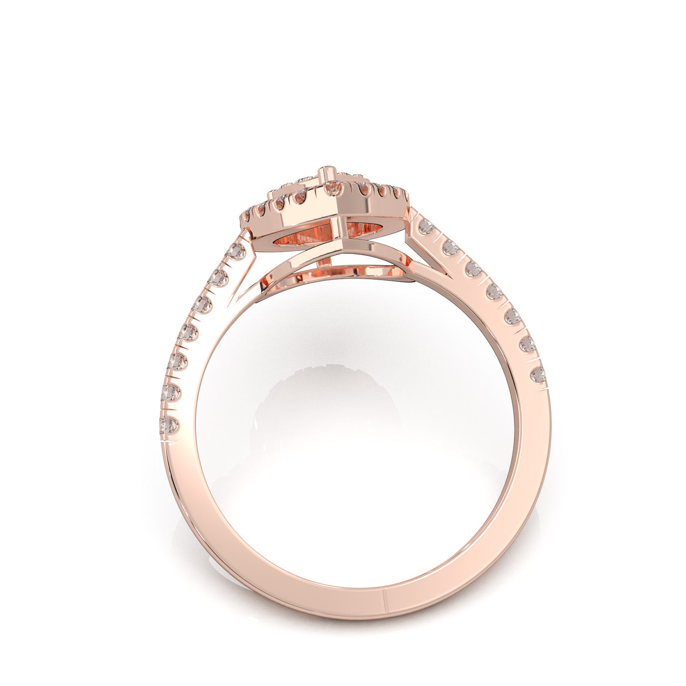 0.75 ct Lab Grown Diamond Engagement Rings in 14k Rose Gold