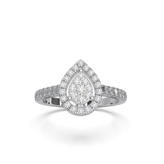0.75 ct Moissanite Engagement Rings in 14k White Gold