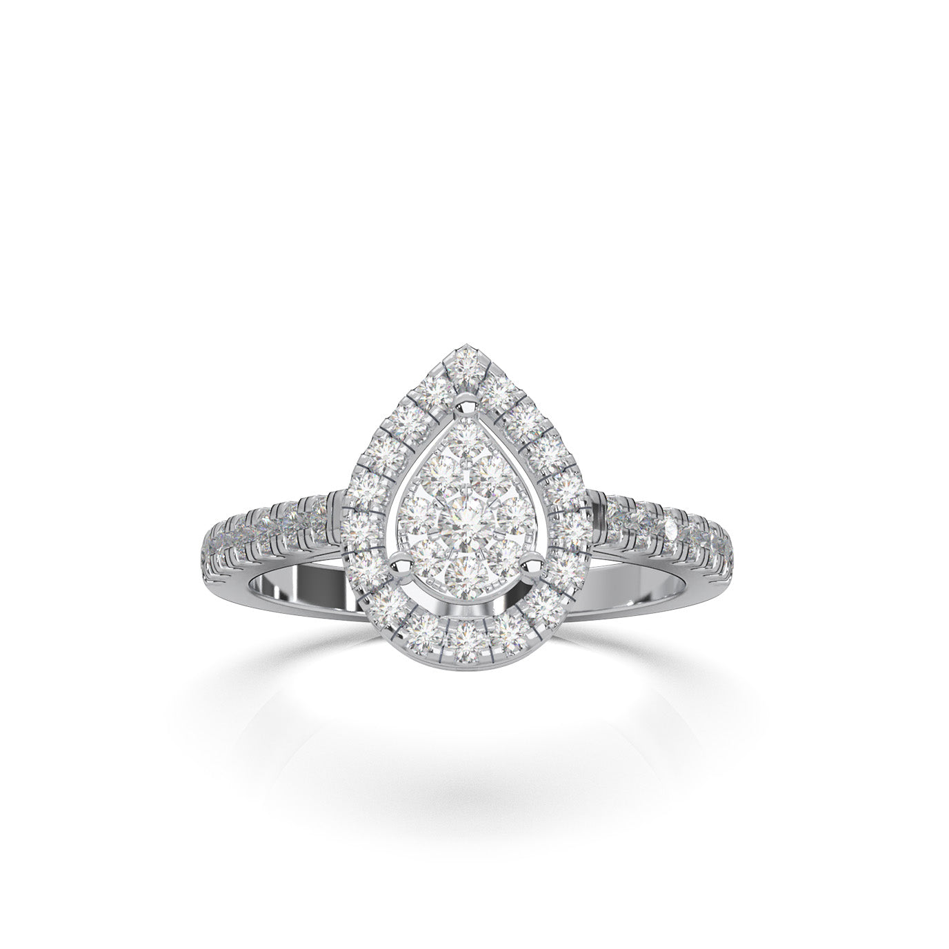 0.75 ct Lab Grown Diamond Engagement Rings in 14k White Gold