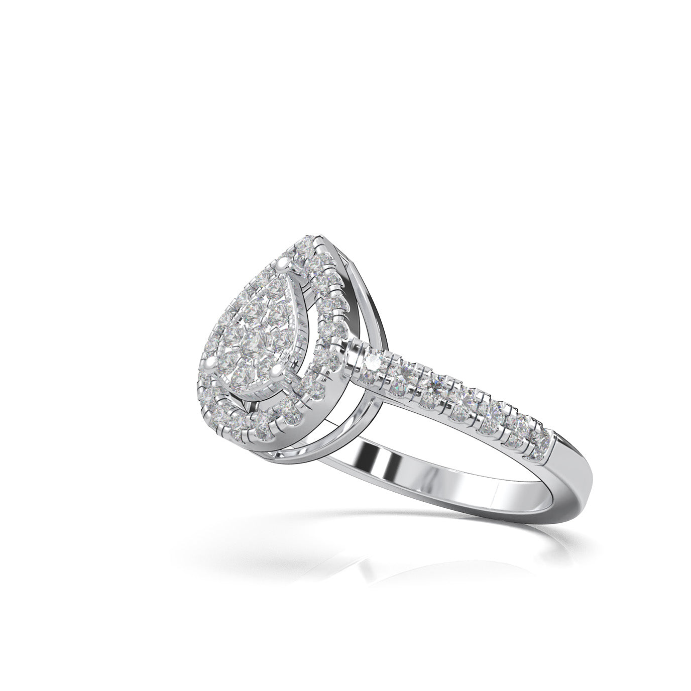 0.75 ct Natural Diamond Engagement Rings in 10k White Gold
