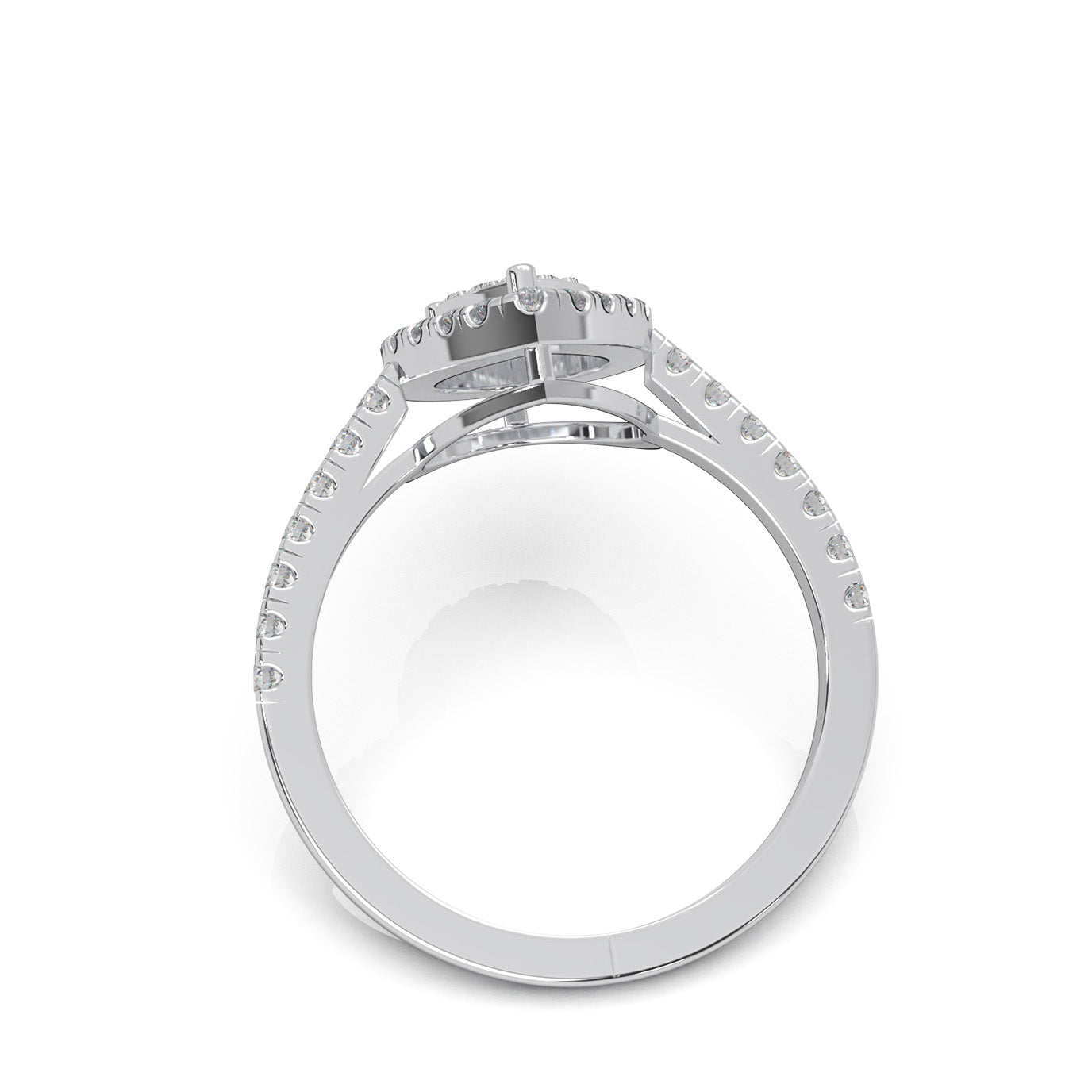 0.75 ct Lab Grown Diamond Engagement Rings in 14k White Gold