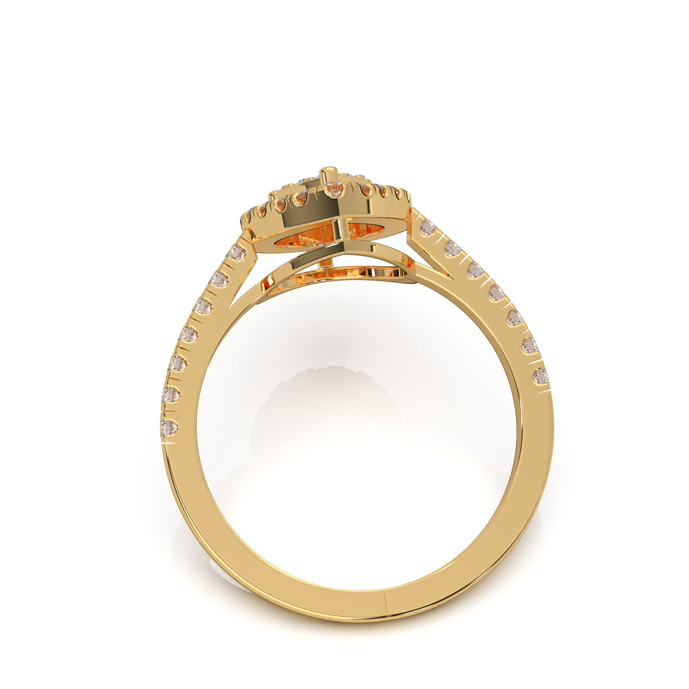 0.75 ct Lab Grown Diamond Engagement Rings in 14k Yellow Gold