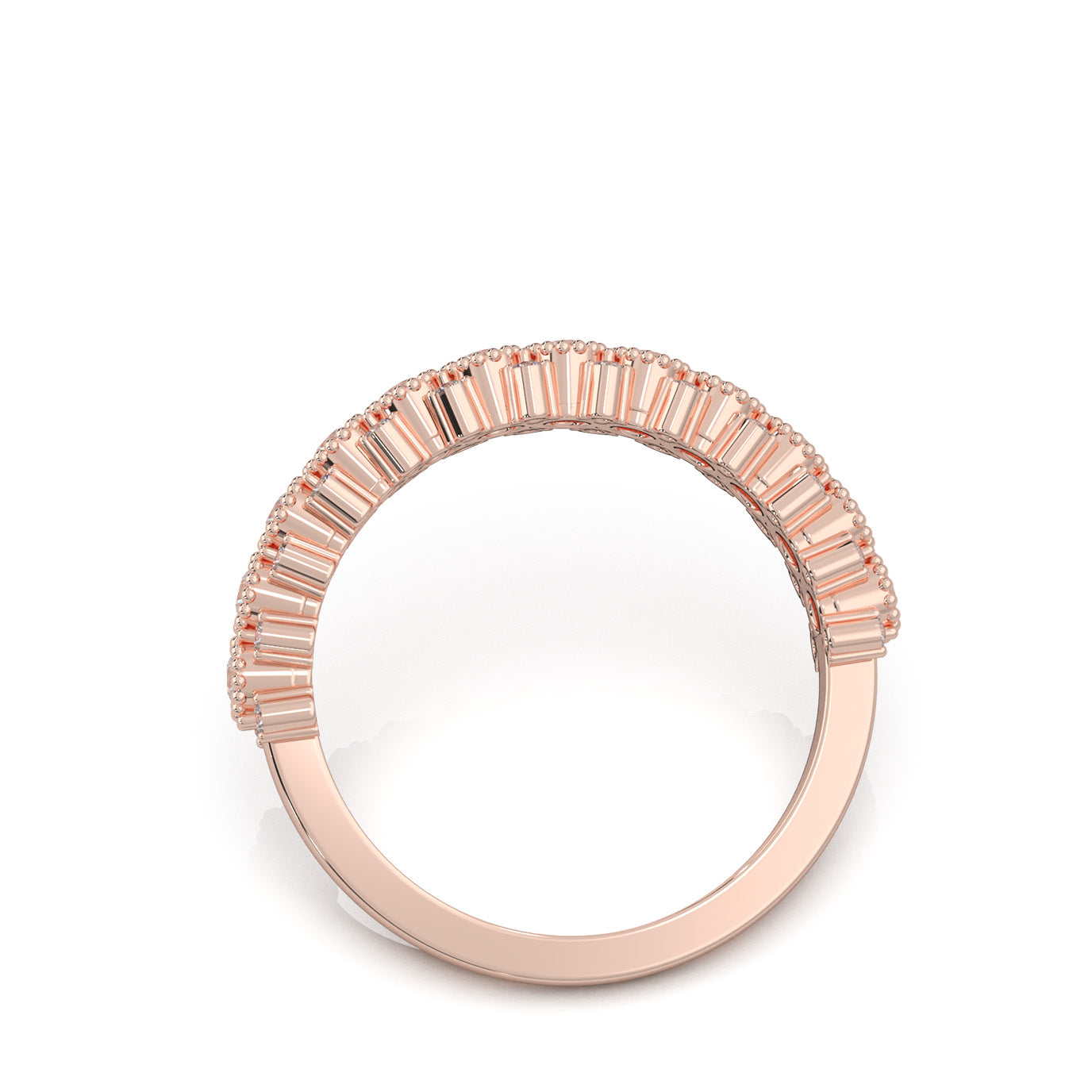0.66 ct Moissanite Wedding Bands in 14k Rose Gold
