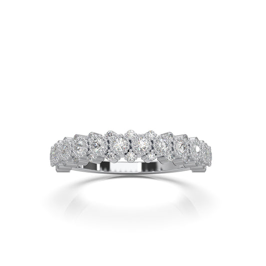 0.66 ct Moissanite Wedding Bands in 10k White Gold
