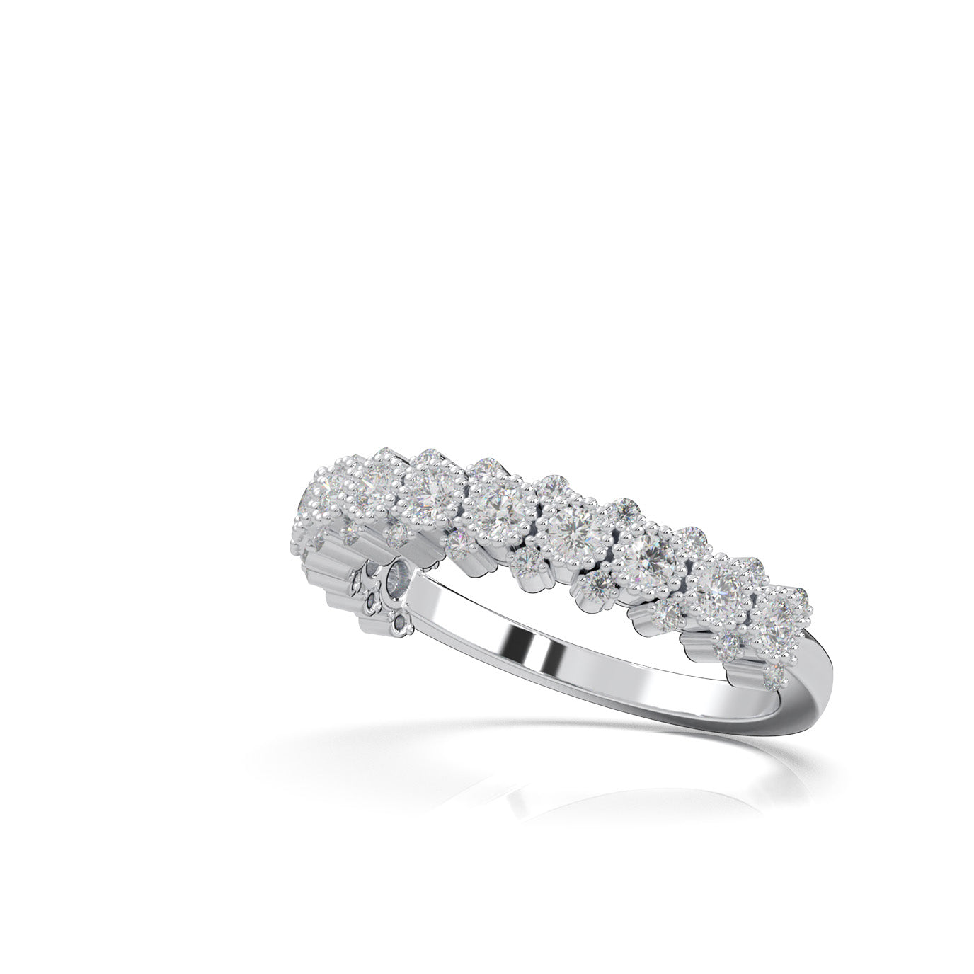 0.66 ct Moissanite Wedding Bands in 10k White Gold