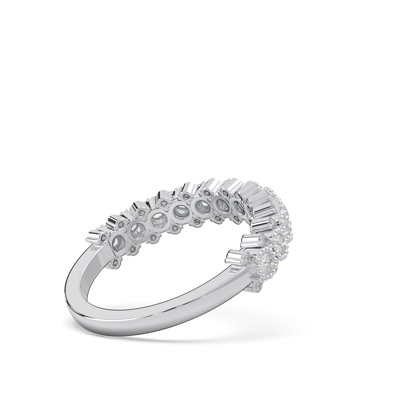 0.66 ct Natural Diamond Wedding Bands in 10k White Gold