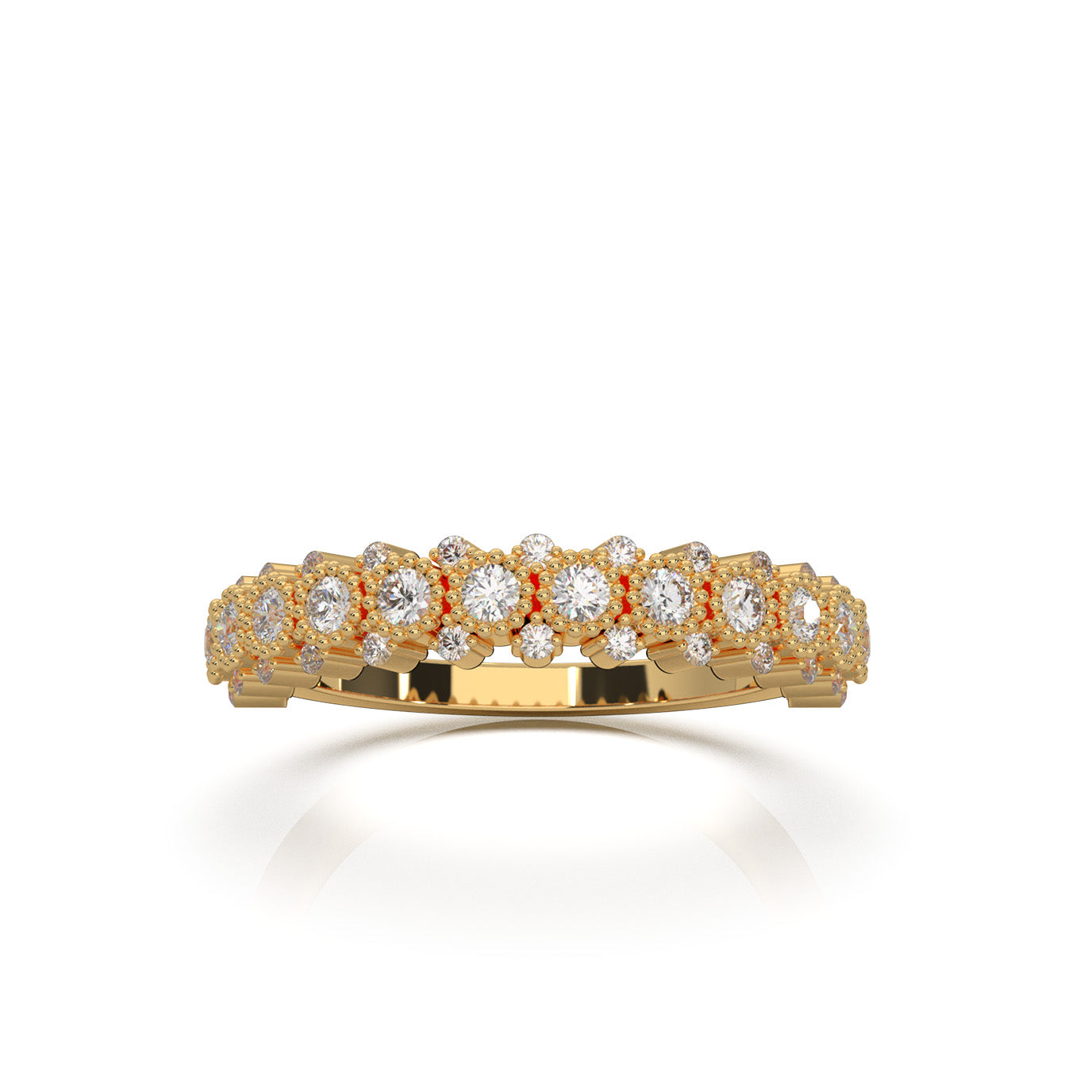 0.66 ct Moissanite Wedding Bands in 10k Yellow Gold