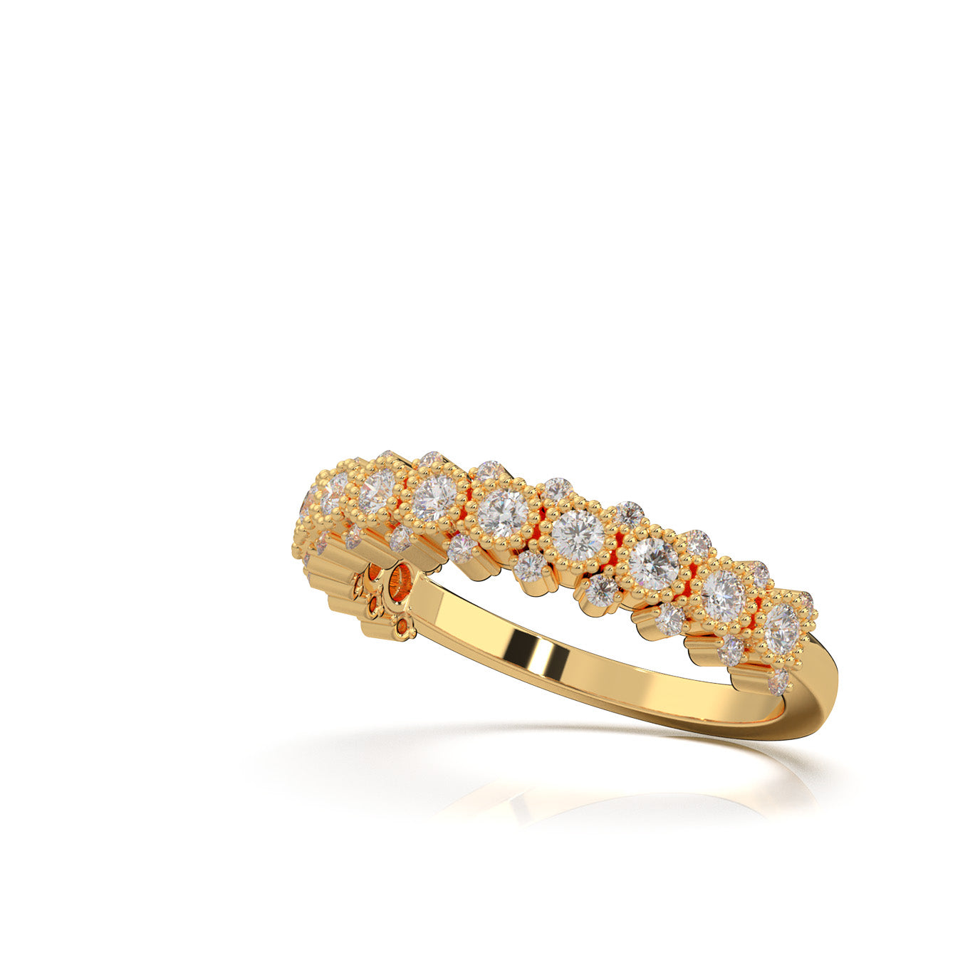 0.66 ct Moissanite Wedding Bands in 14k Yellow Gold