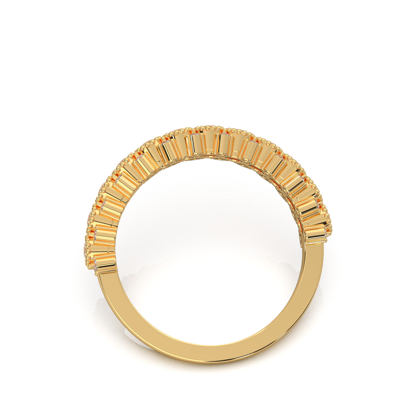 0.66 ct Natural Diamond Wedding Bands in 10k Yellow Gold