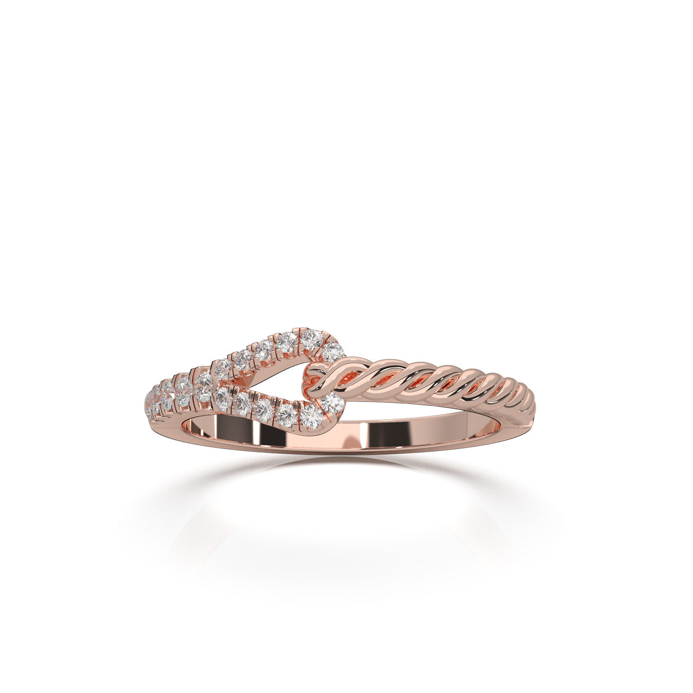 0.25 ct Lab Grown Diamond Fancy Rings in 14k Rose Gold