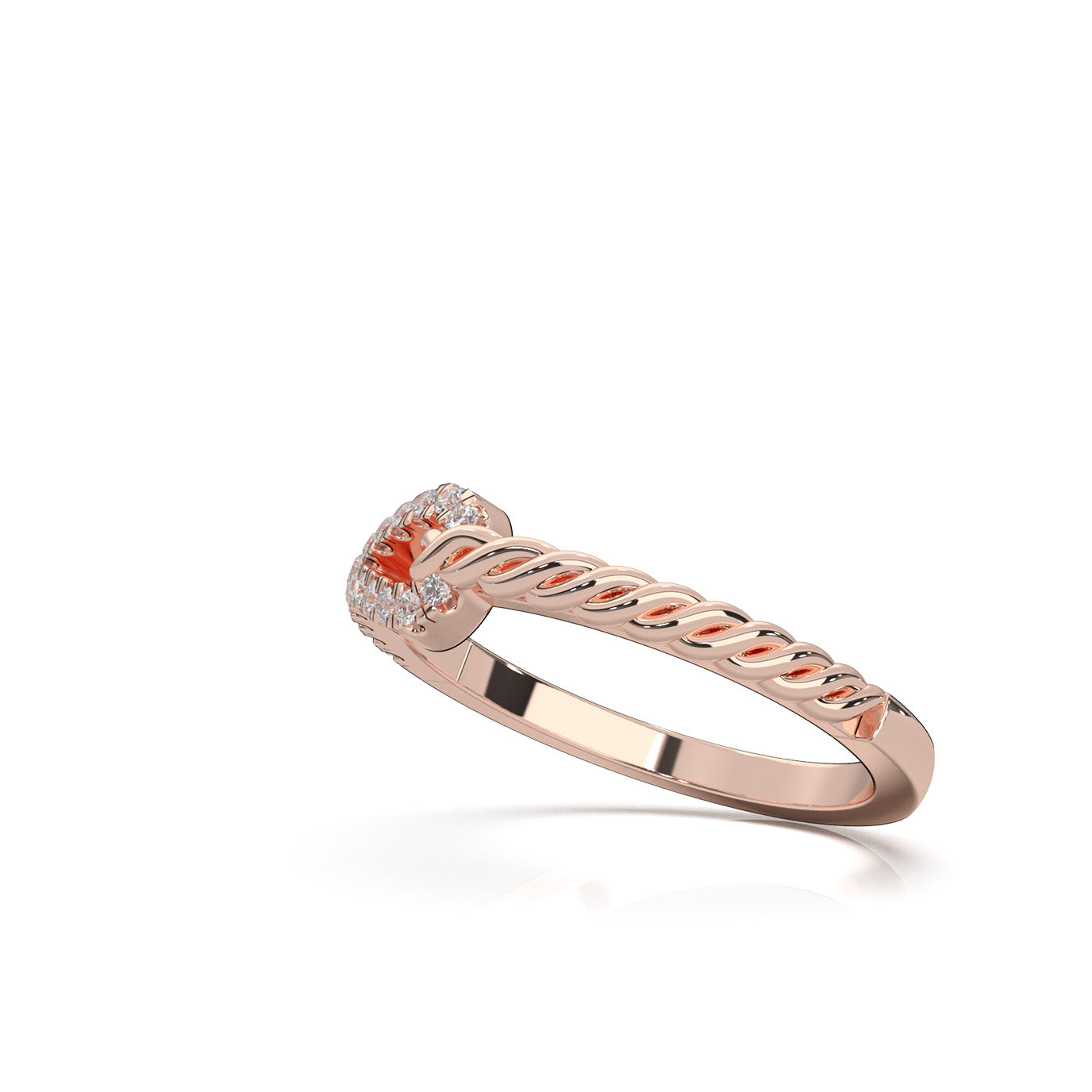 0.25 ct Moissanite Fancy Rings in 14k Rose Gold