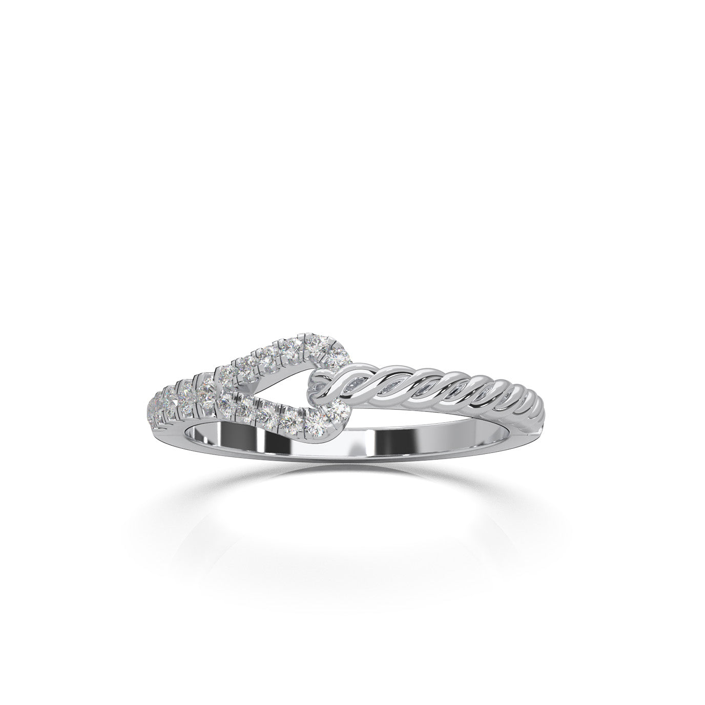 0.25 ct Moissanite Fancy Rings in 14k White Gold