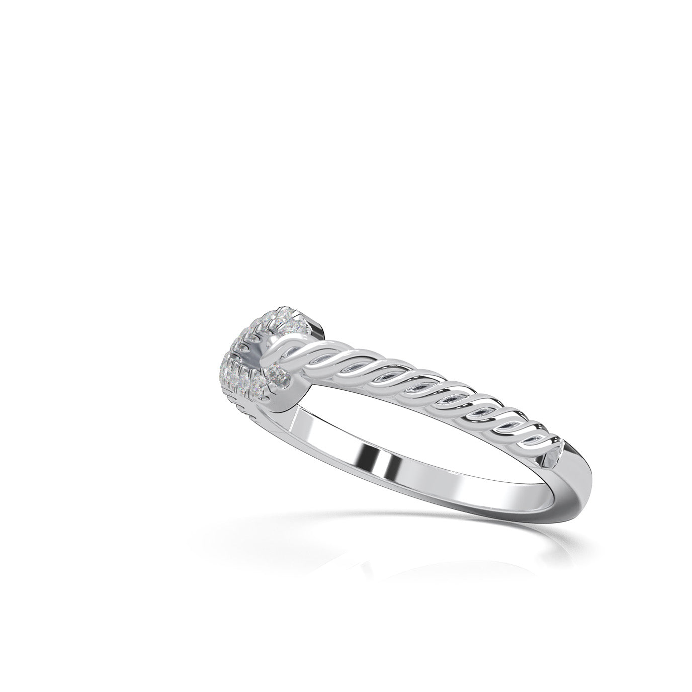 0.25 ct Natural Diamond Fancy Rings in 14k White Gold