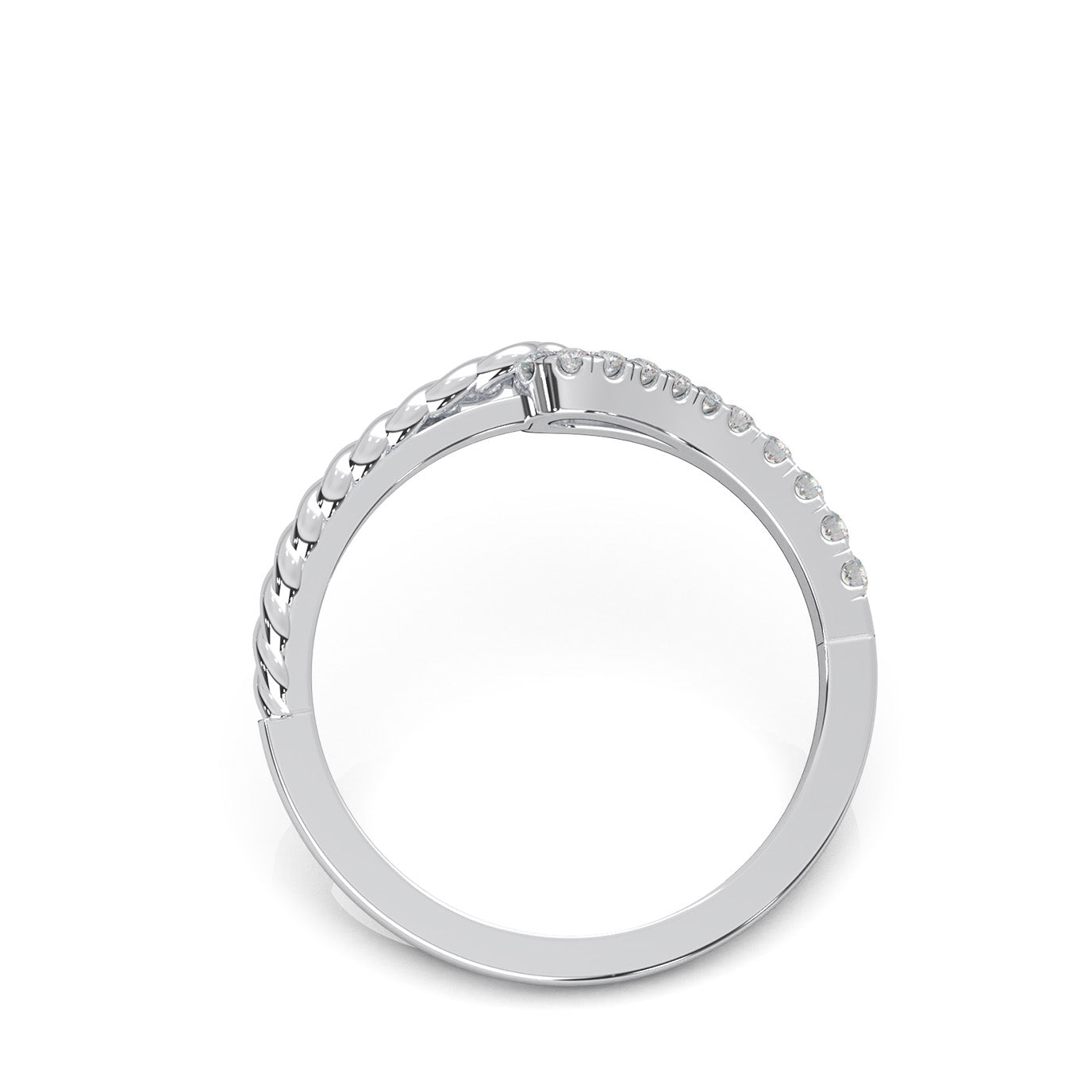 0.25 ct Natural Diamond Fancy Rings in 14k White Gold