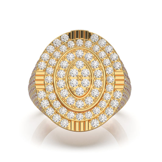 3.90 ct Natural Diamond Statement Rings in 14k Yellow Gold