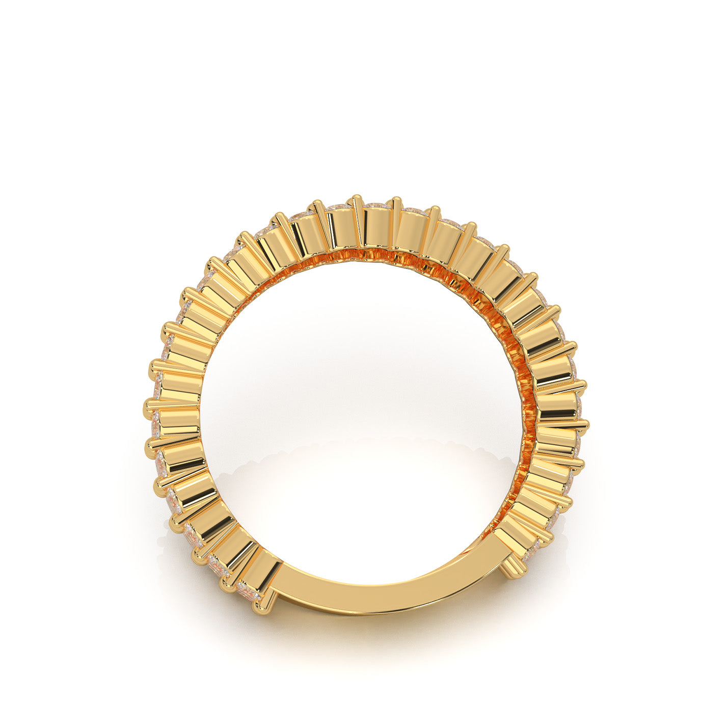 2.10 ct Natural Diamond Wedding Bands in 10k Yellow Gold