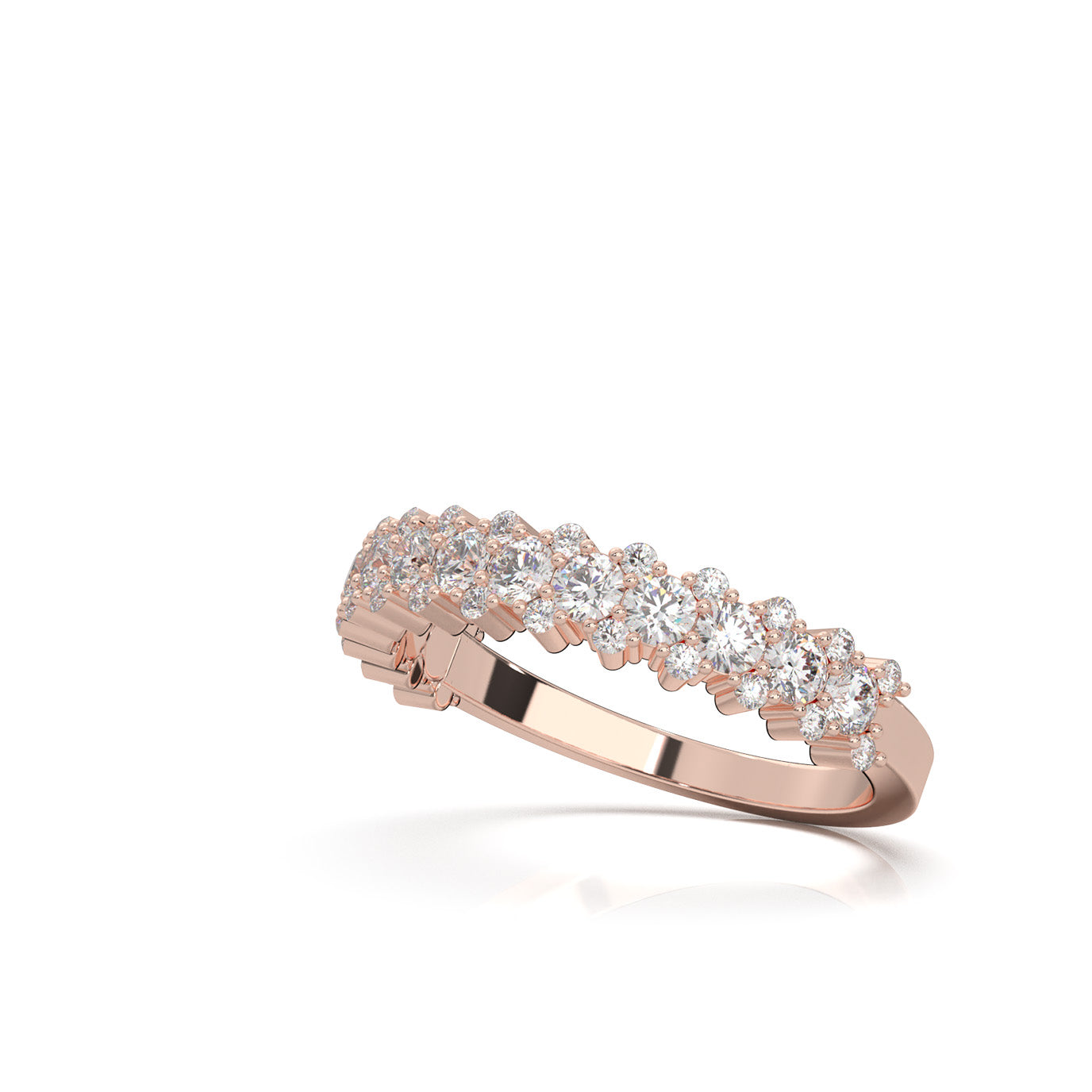 1.00 ct Moissanite Wedding Bands in 14k Rose Gold