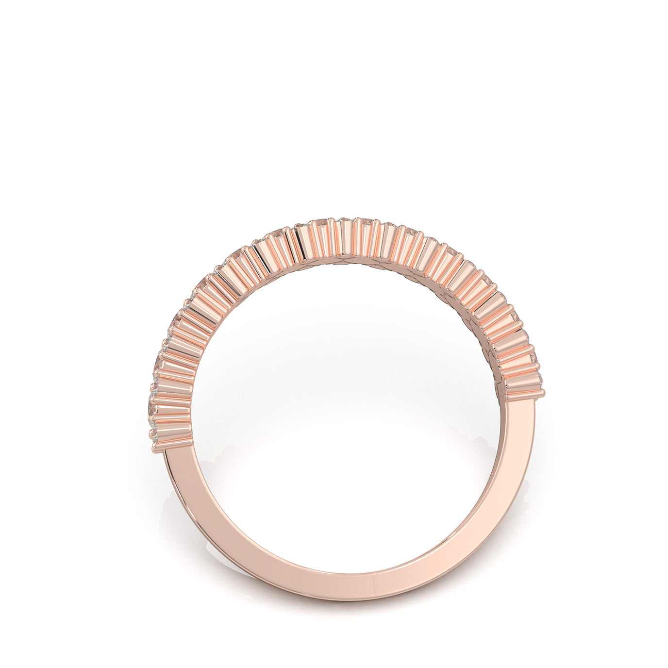 1.00 ct Natural Diamond Wedding Bands in 14k Rose Gold