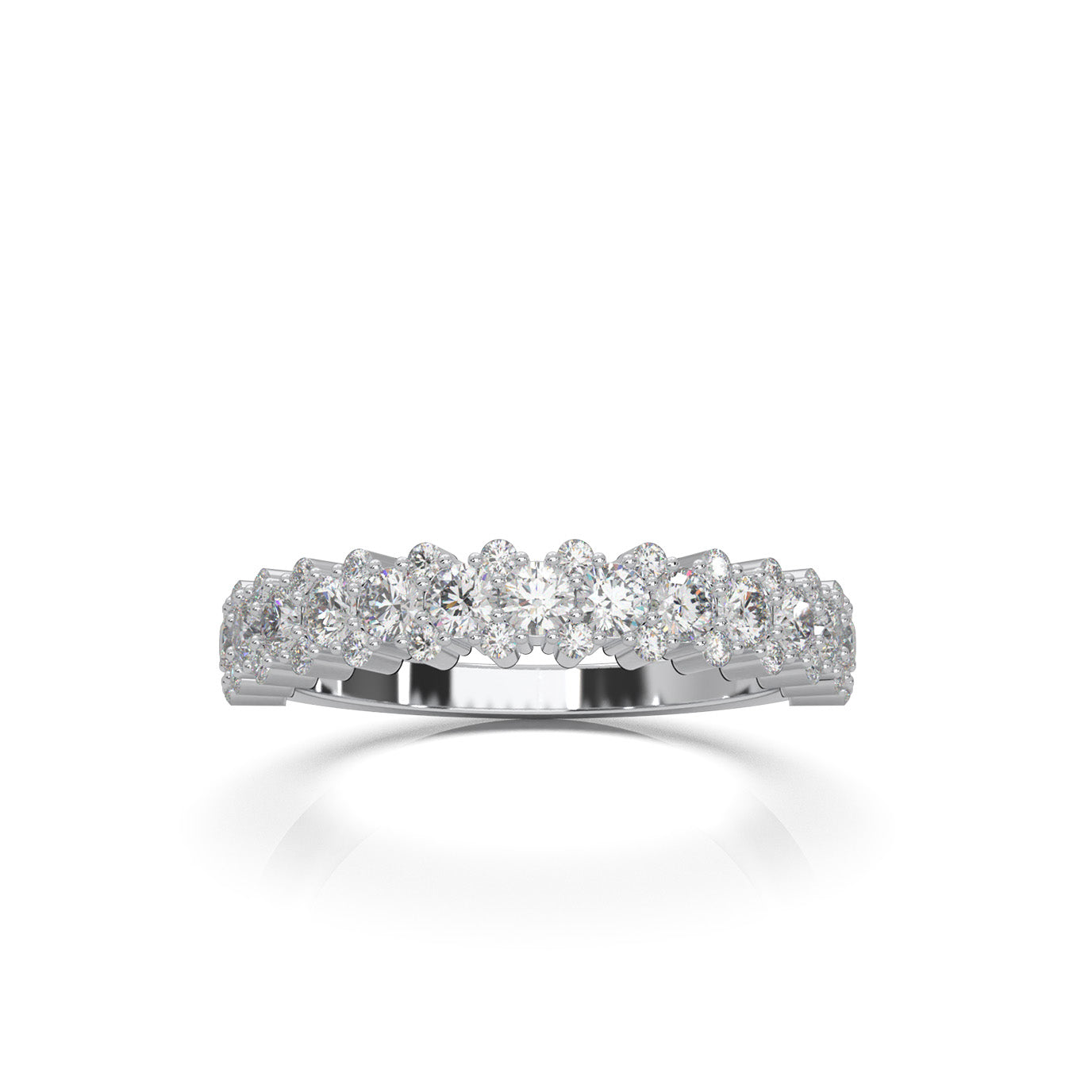 1.00 ct Moissanite Wedding Bands in 10k White Gold