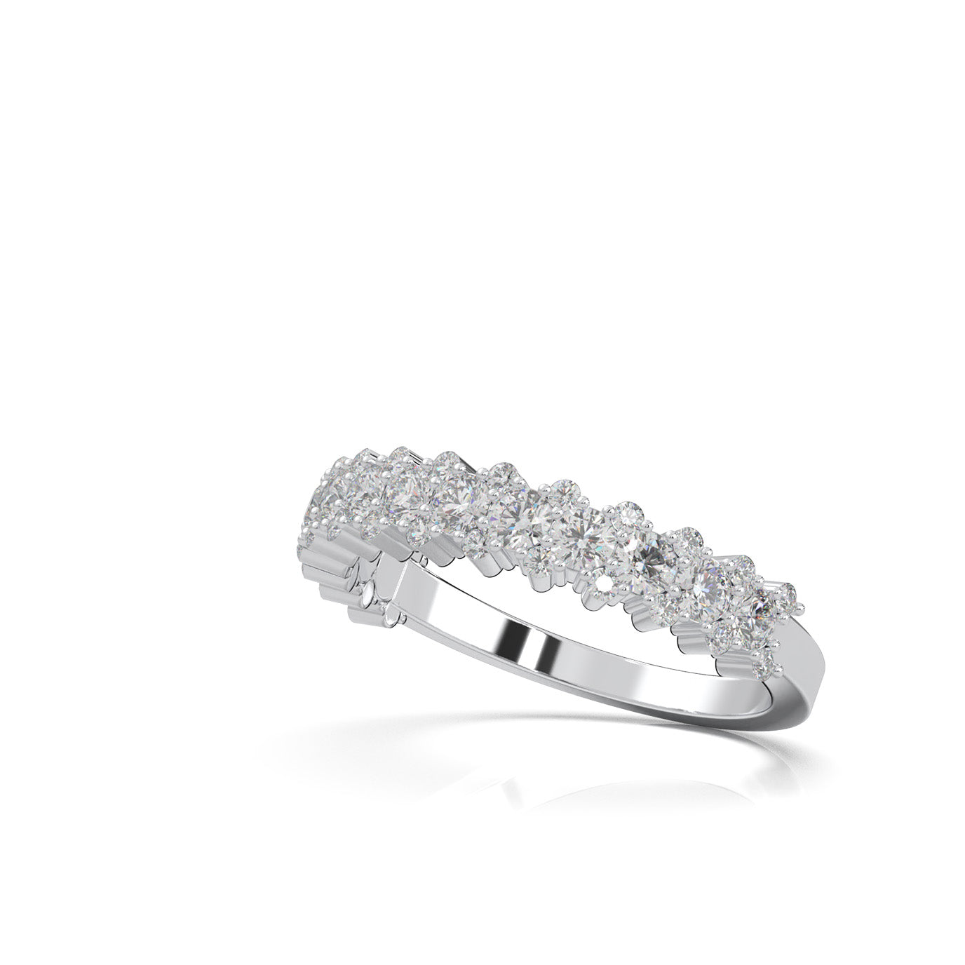 1.00 ct Natural Diamond Wedding Bands in 14k White Gold