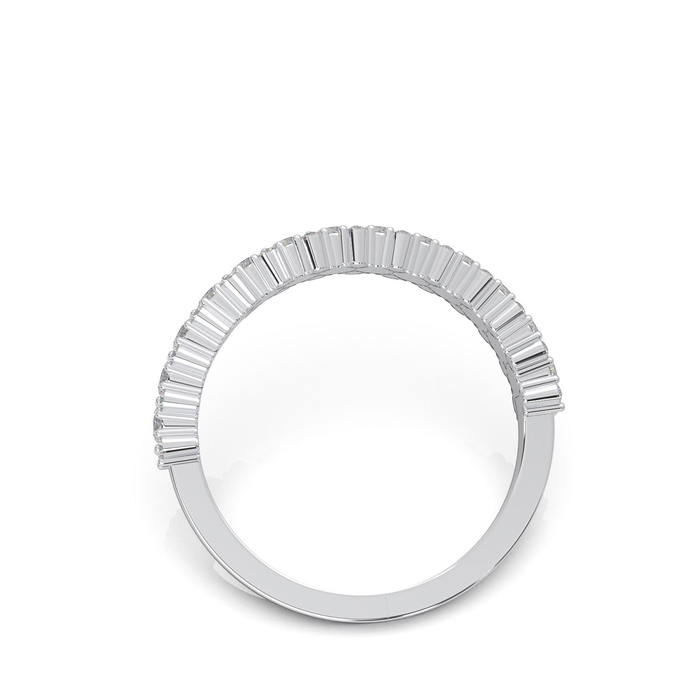 1.00 ct Moissanite Wedding Bands in 10k White Gold