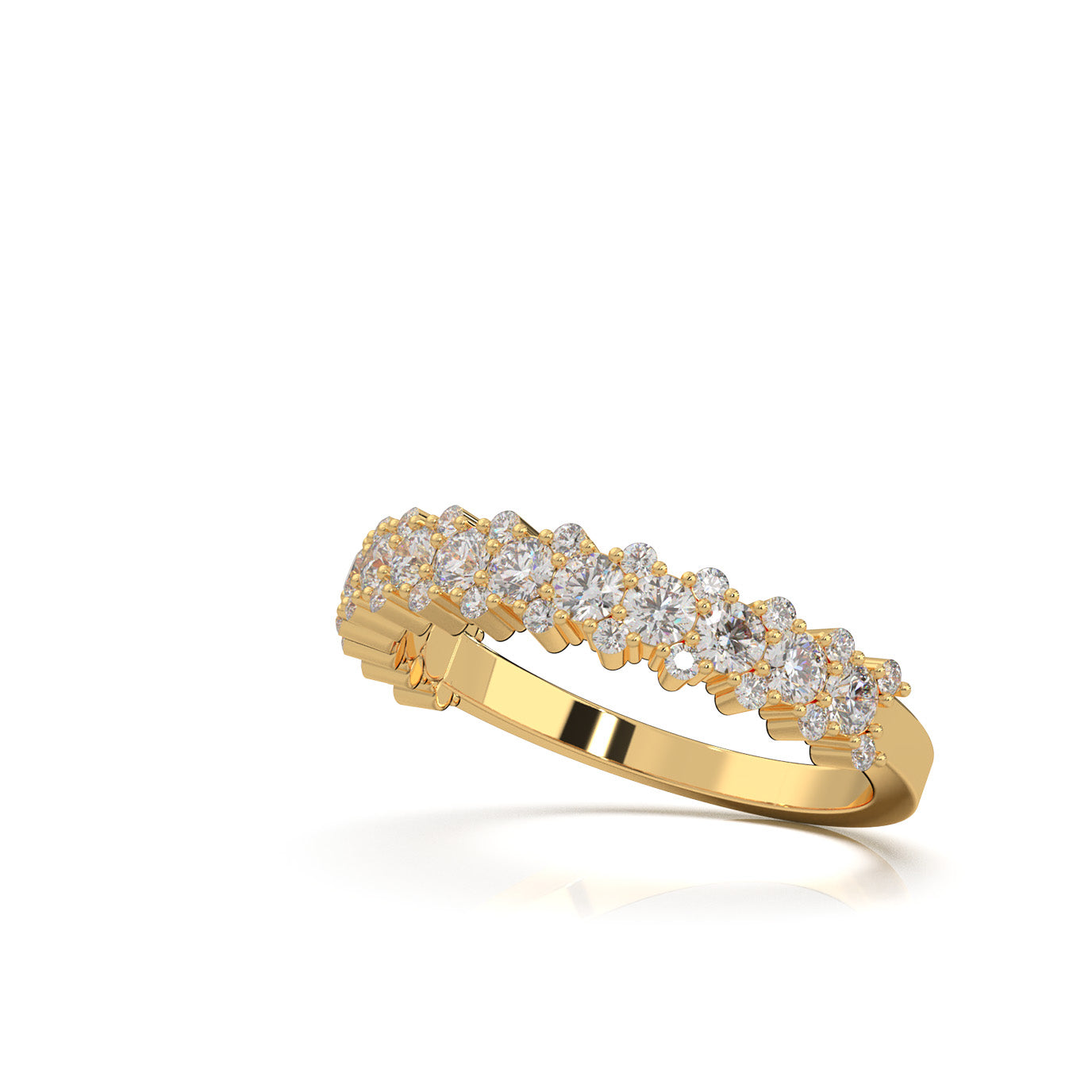 1.00 ct Moissanite Wedding Bands in 10k Yellow Gold