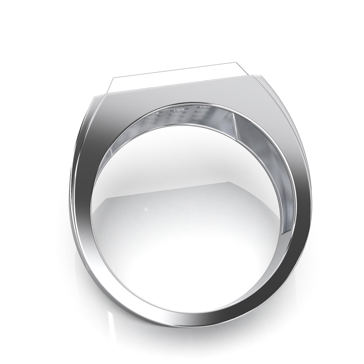 1.30 ct Lab Grown Diamond Mens Rings in 14k White Gold