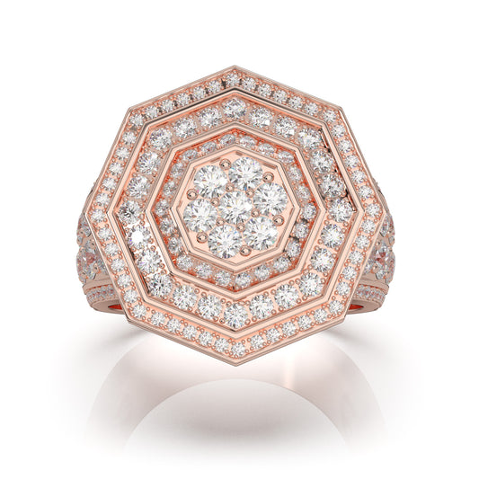 3.70 ct Natural Diamond Engagement Rings in 14k Rose Gold