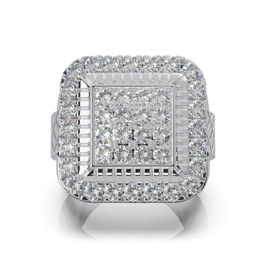 4.90 ct Moissanite Mens Rings in 10k White Gold