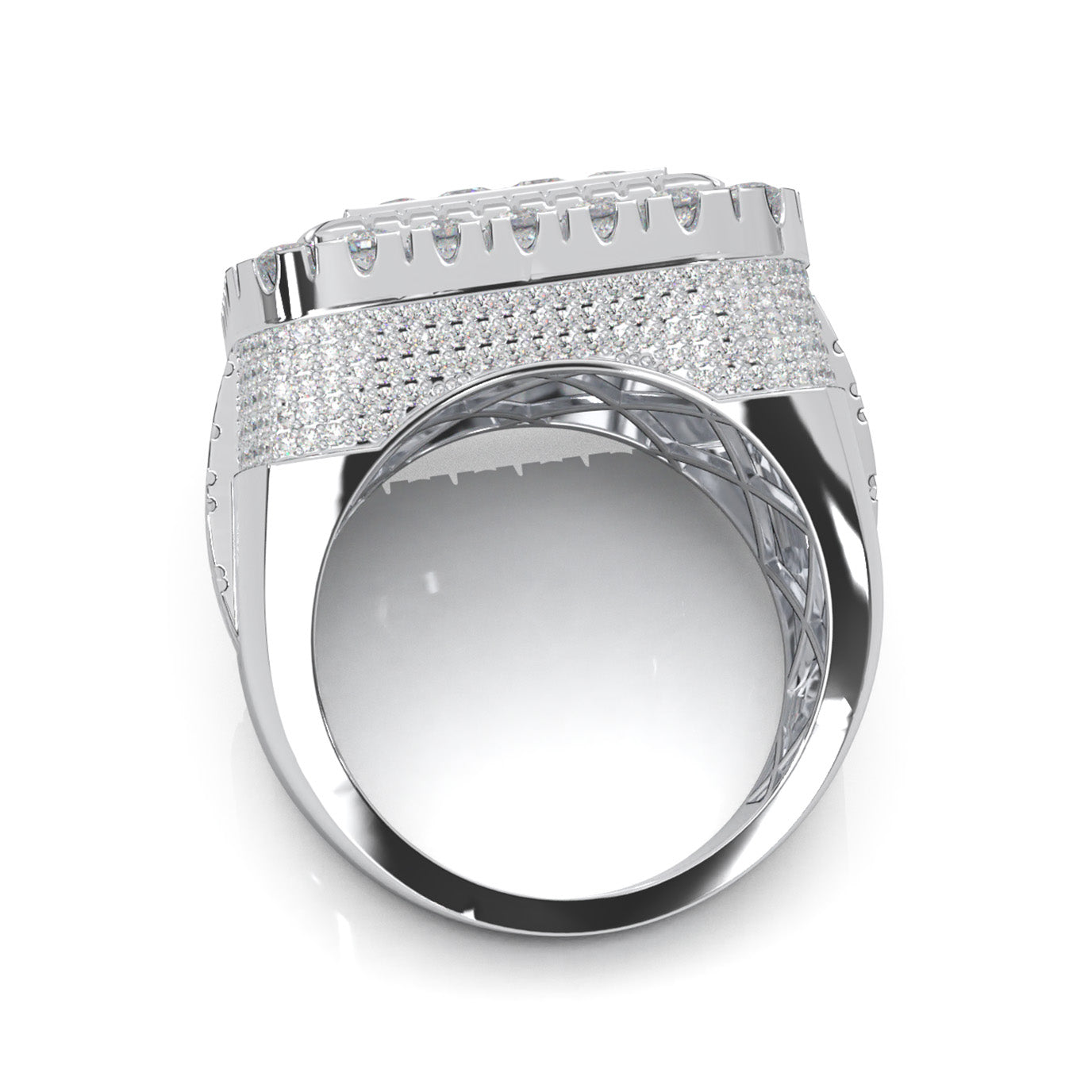 4.90 ct Natural Diamond Mens Rings in 10k White Gold