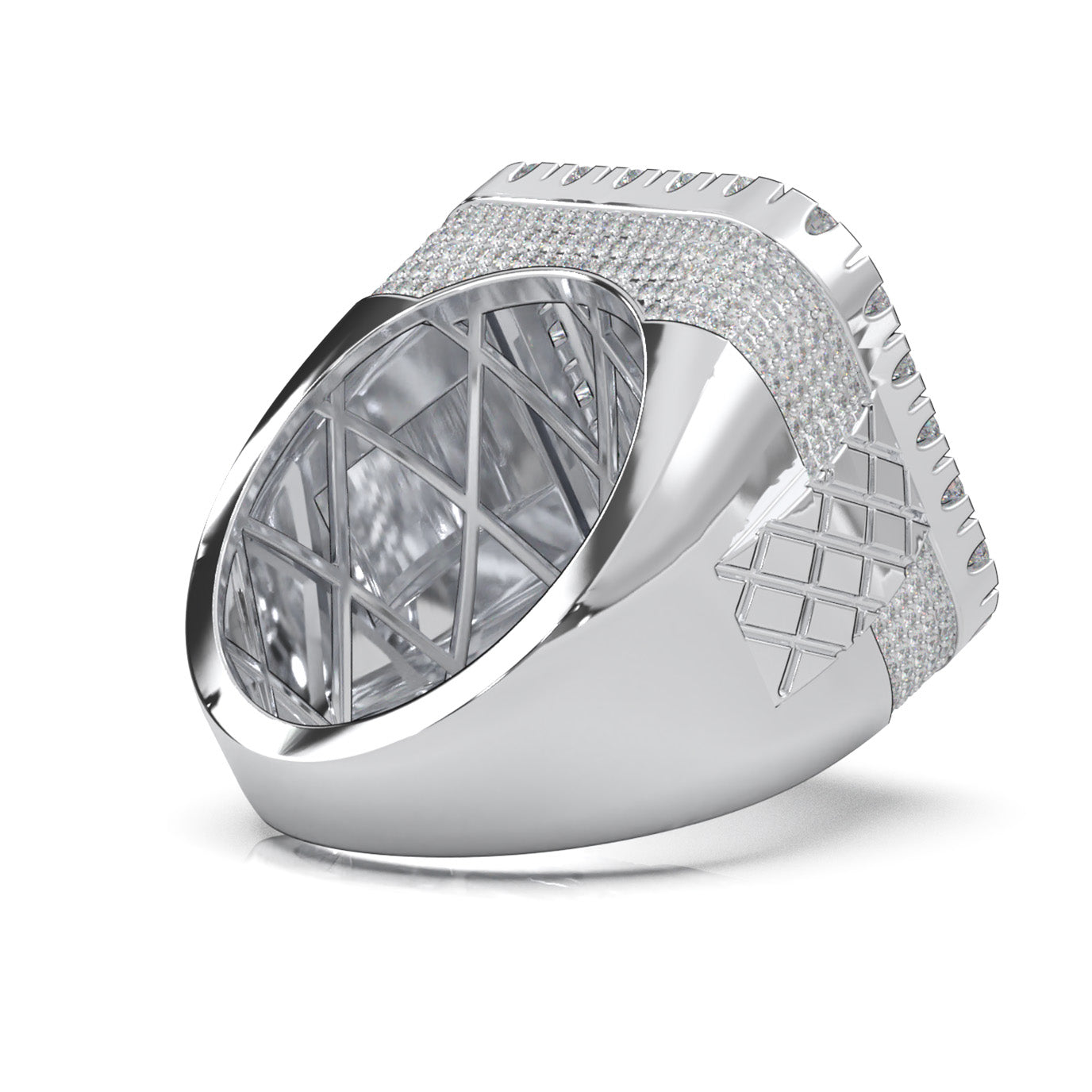 4.90 ct Lab Grown Diamond Mens Rings in 14k White Gold