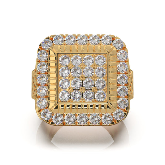 4.90 ct Natural Diamond Mens Rings in 10k Yellow Gold