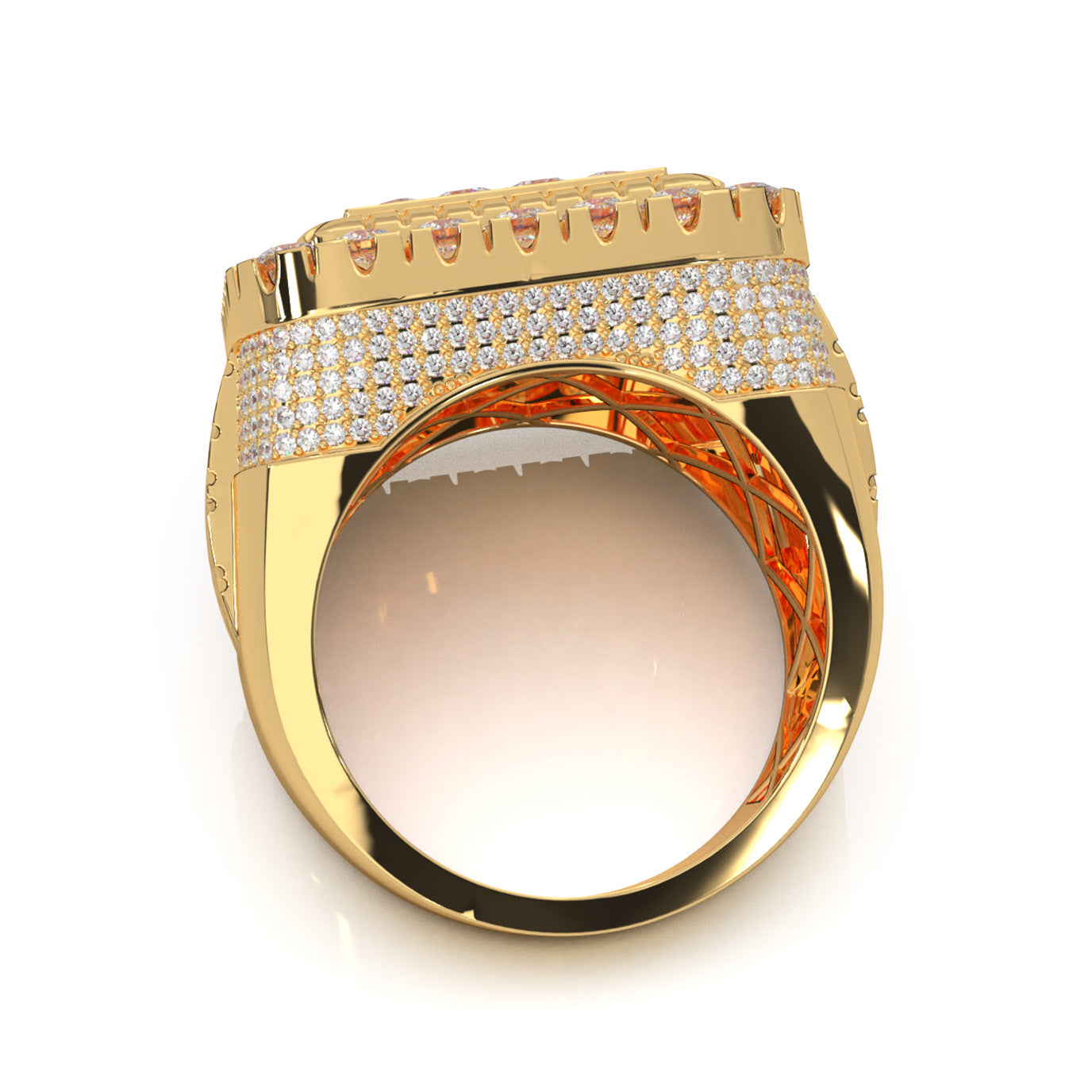 4.90 ct Moissanite Mens Rings in 14k Yellow Gold