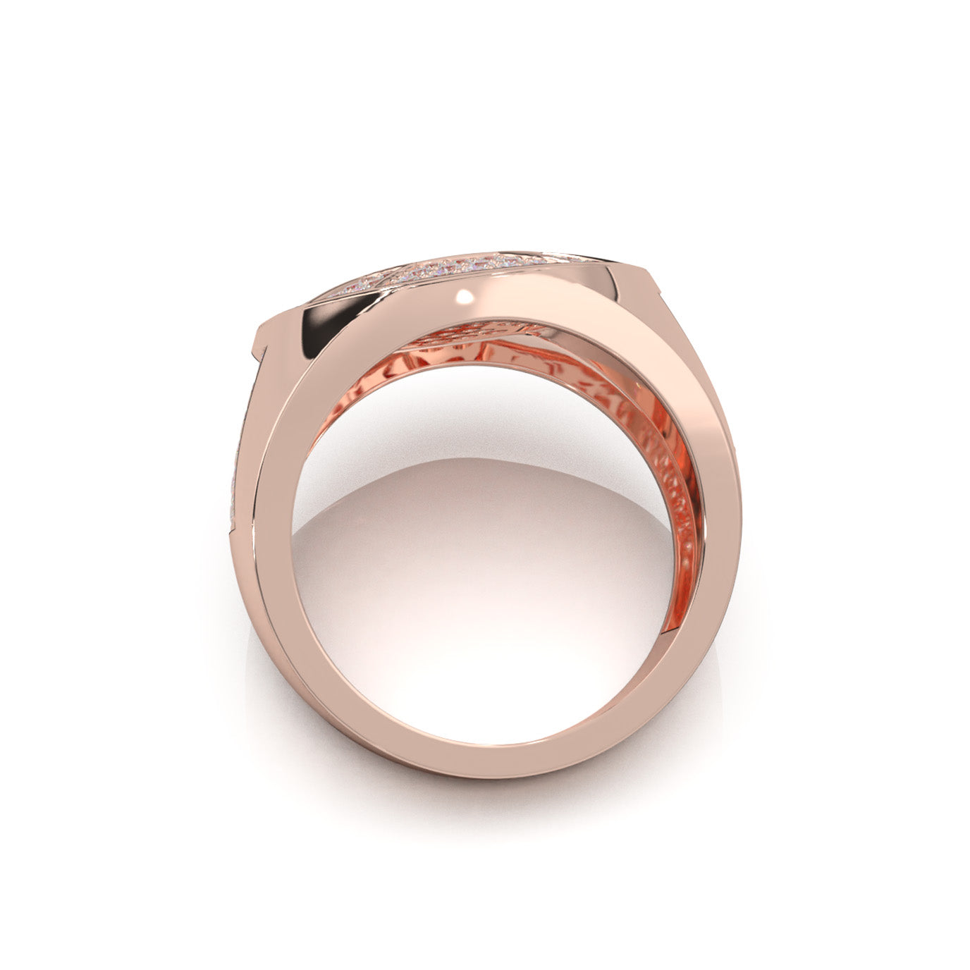 1.50 ct Moissanite Mens Rings in 10k Rose Gold