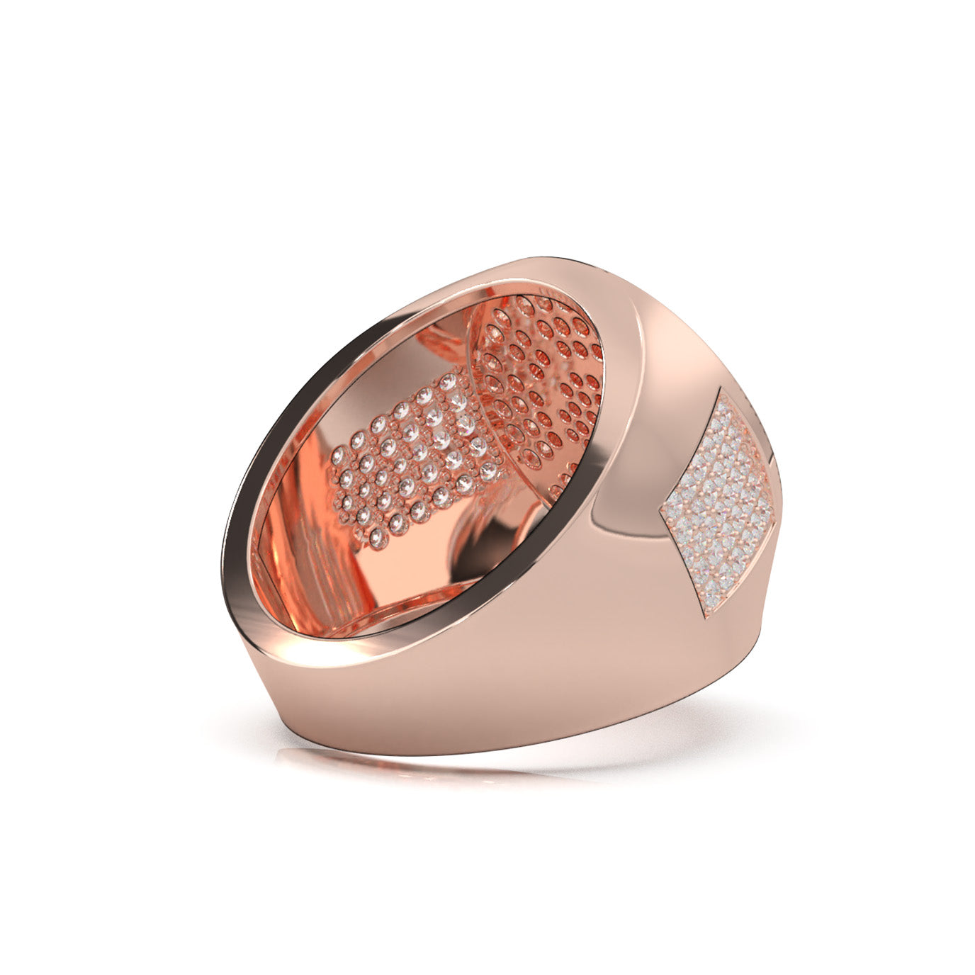 1.50 ct Moissanite Mens Rings in 14k Rose Gold