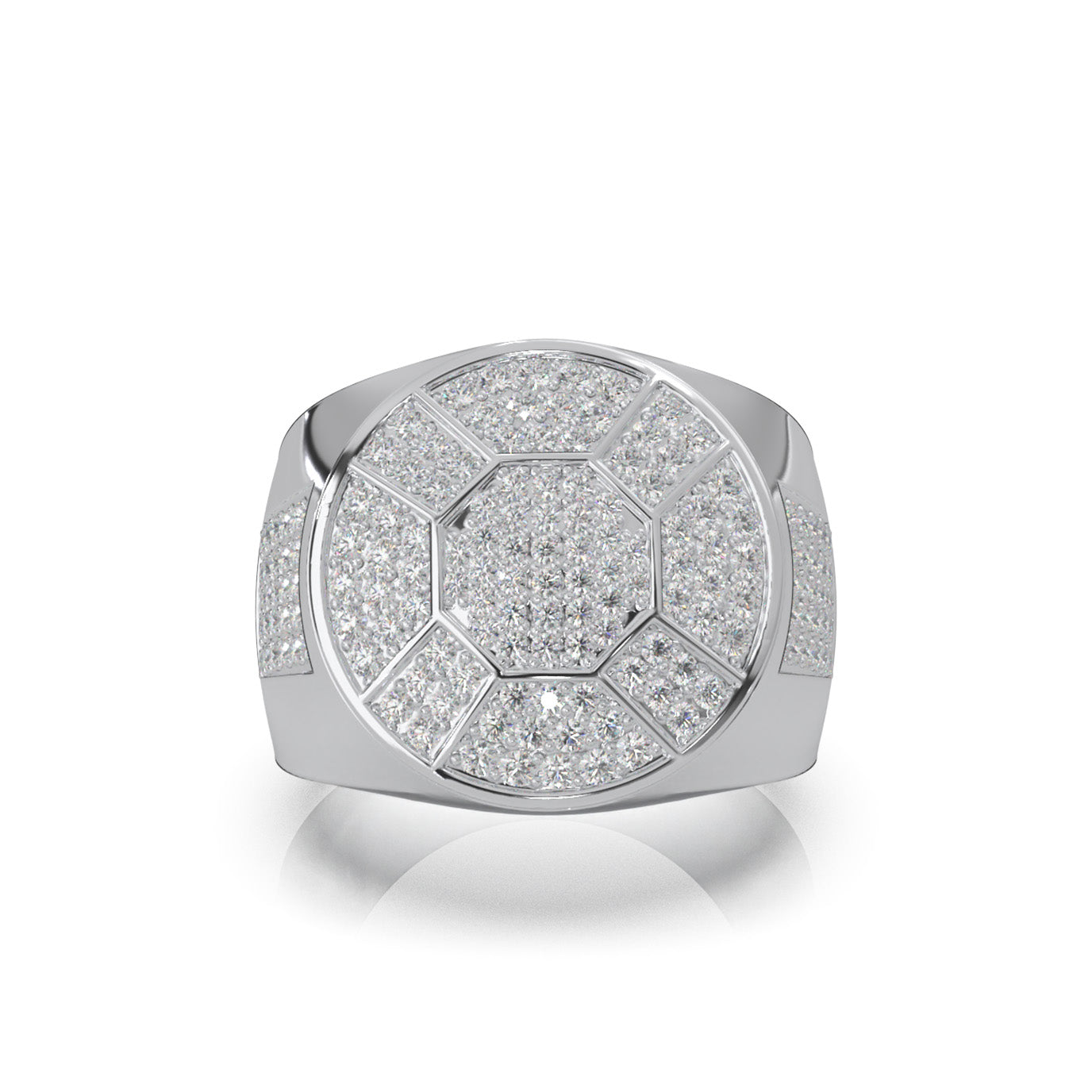 1.50 ct Moissanite Mens Rings in 14k White Gold