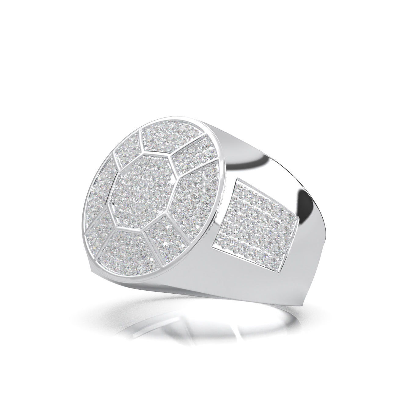 1.50 ct Natural Diamond Mens Rings in 14k White Gold
