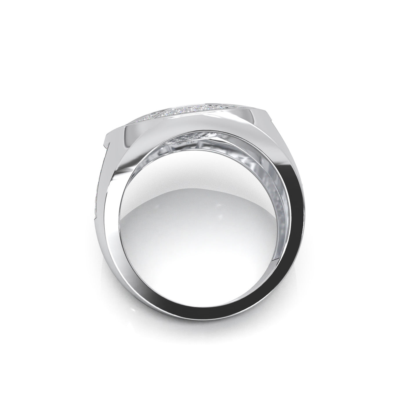 1.50 ct Natural Diamond Mens Rings in 14k White Gold