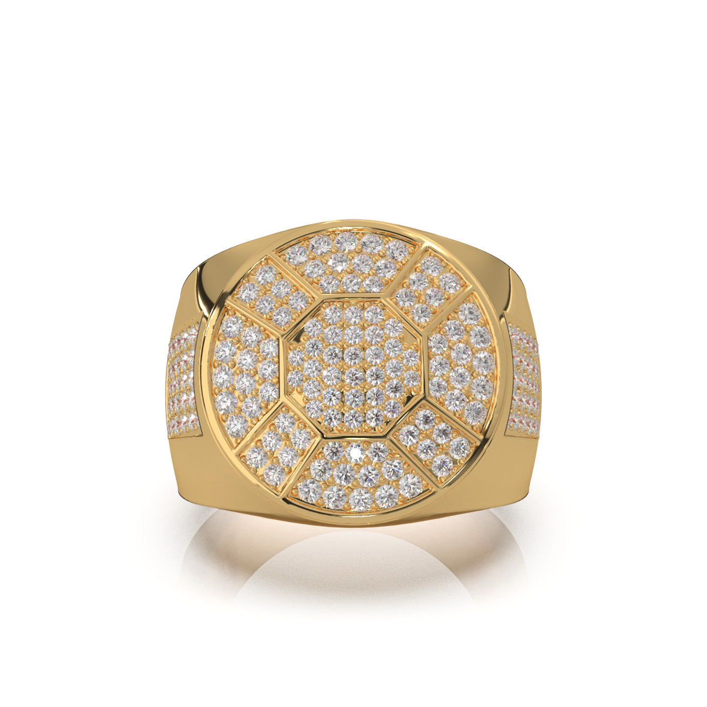 1.50 ct Moissanite Mens Rings in 10k Yellow Gold