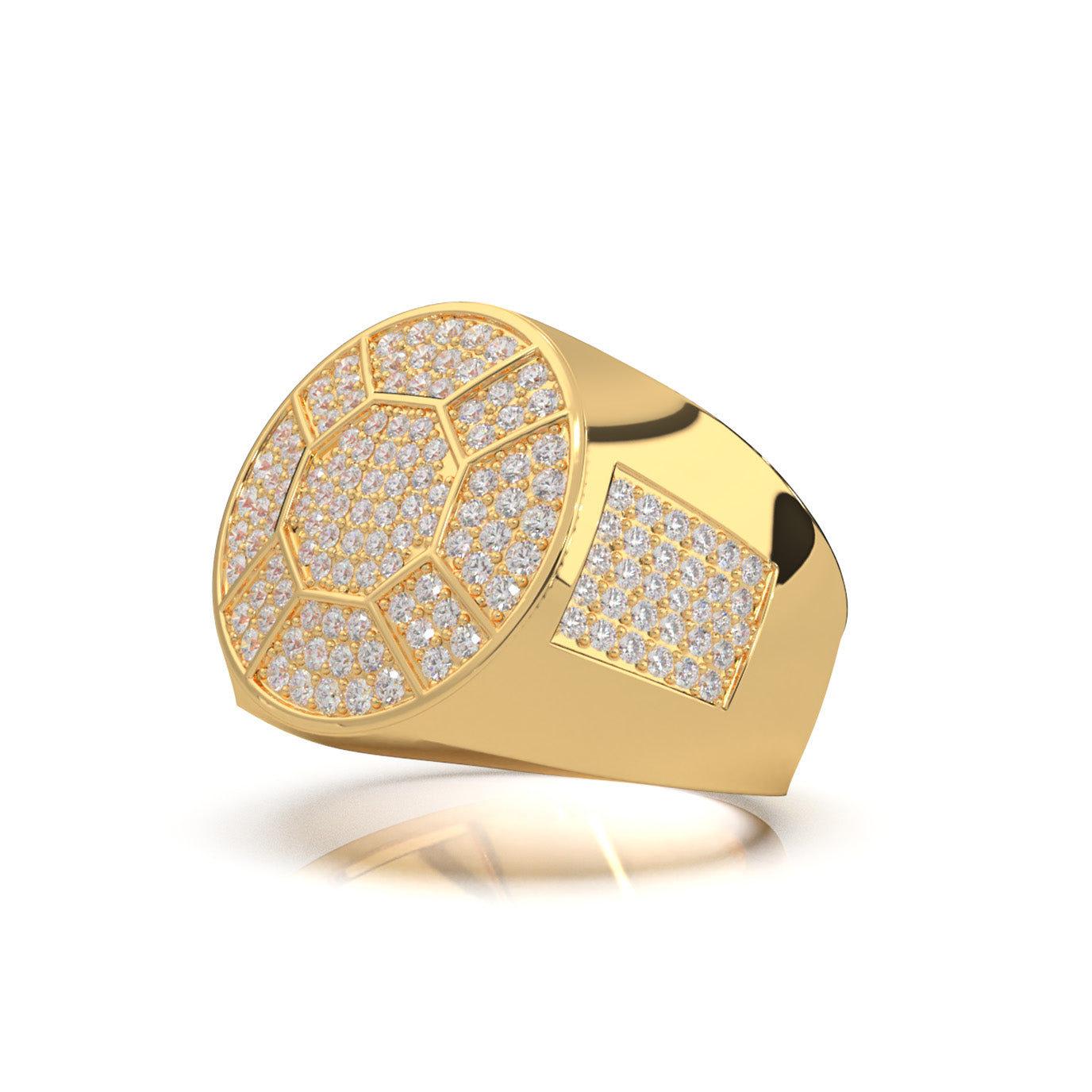 1.50 ct Moissanite Mens Rings in 10k Yellow Gold