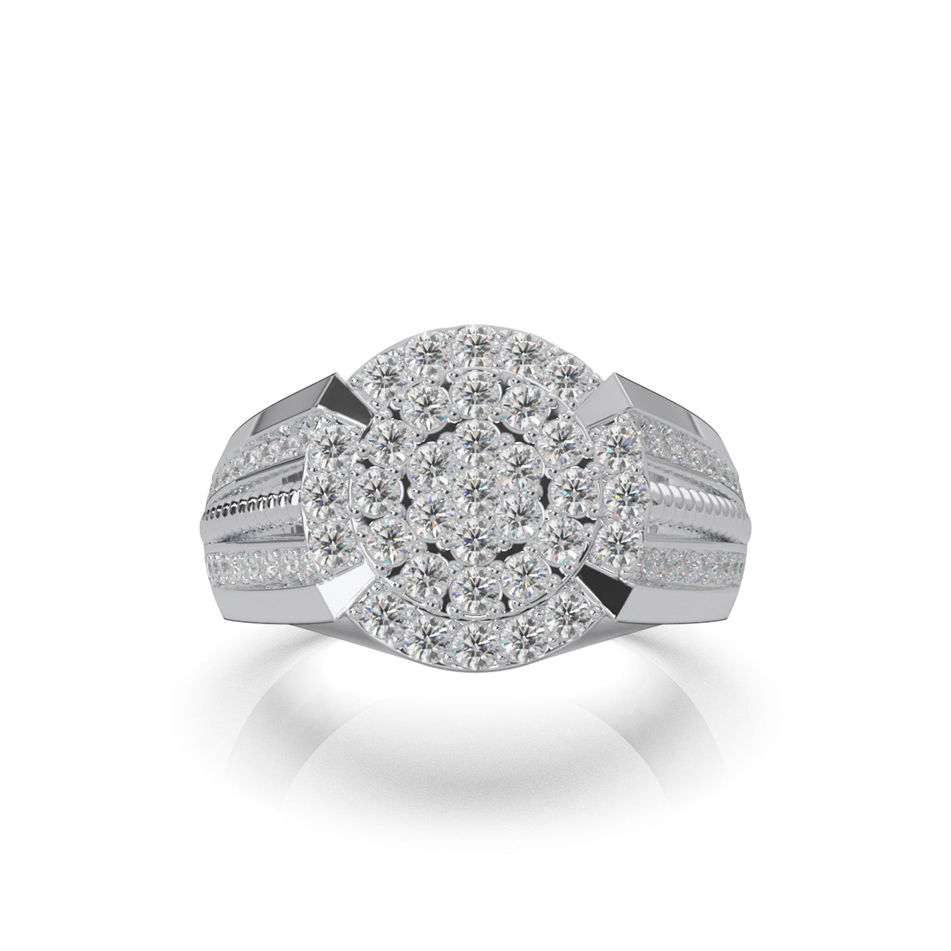 1.60 ct Moissanite Engagement Rings in 10k White Gold