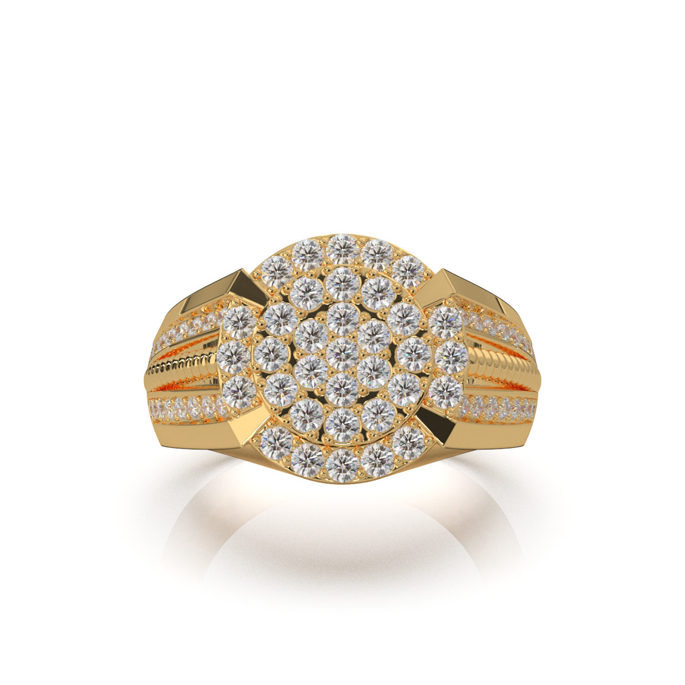 1.60 ct Moissanite Engagement Rings in 14k Yellow Gold