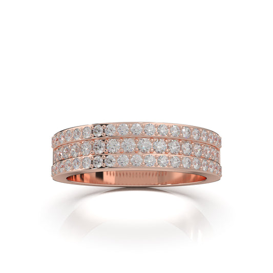 0.85 ct Moissanite Wedding Bands in 10k Rose Gold