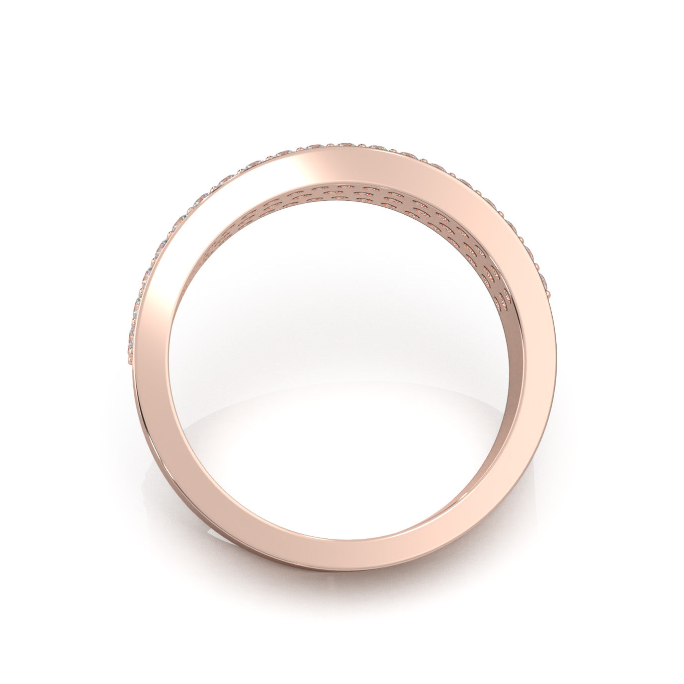 0.85 ct Moissanite Wedding Bands in 10k Rose Gold