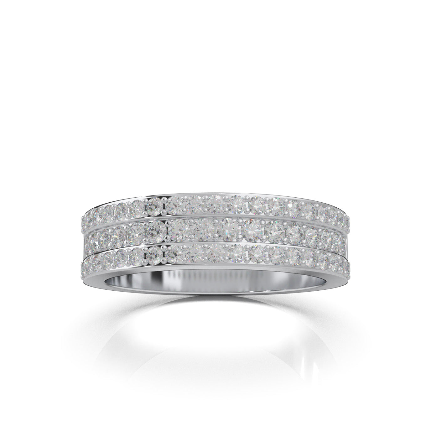 0.85 ct Moissanite Wedding Bands in 14k White Gold