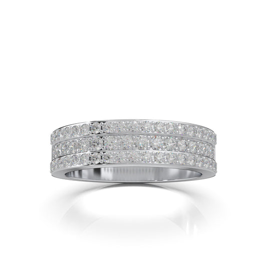 0.85 ct Lab Grown Diamond Wedding Bands in 14k White Gold