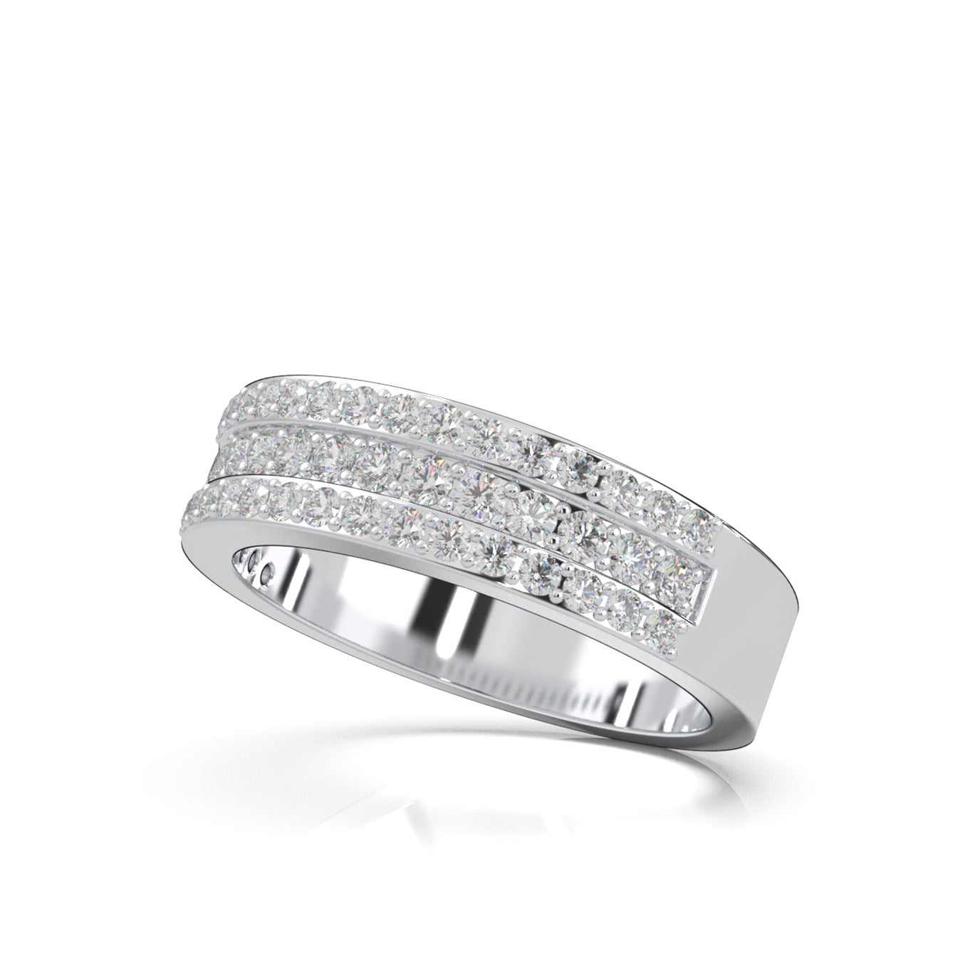 0.85 ct Natural Diamond Wedding Bands in 14k White Gold