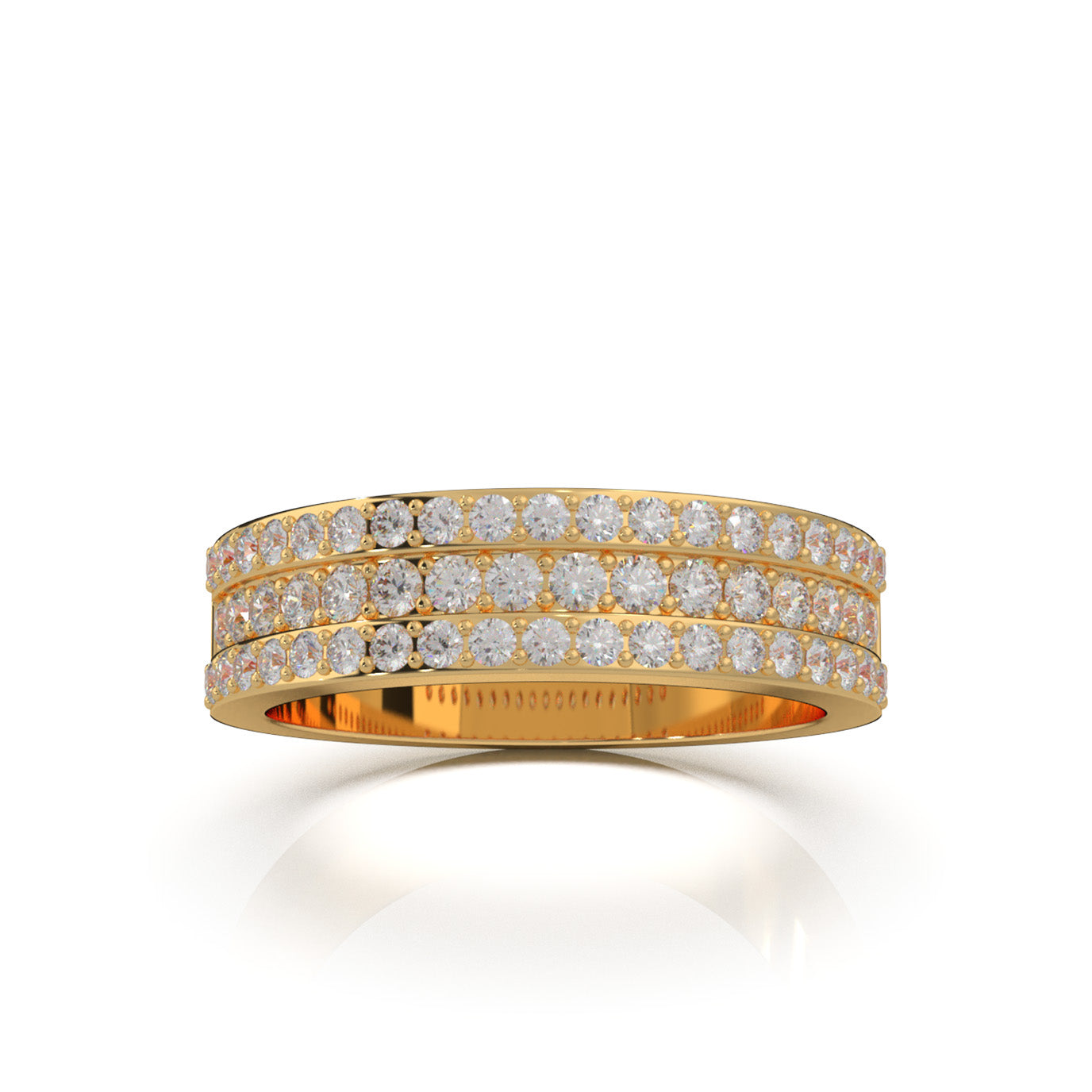 0.85 ct Natural Diamond Wedding Bands in 10k Yellow Gold
