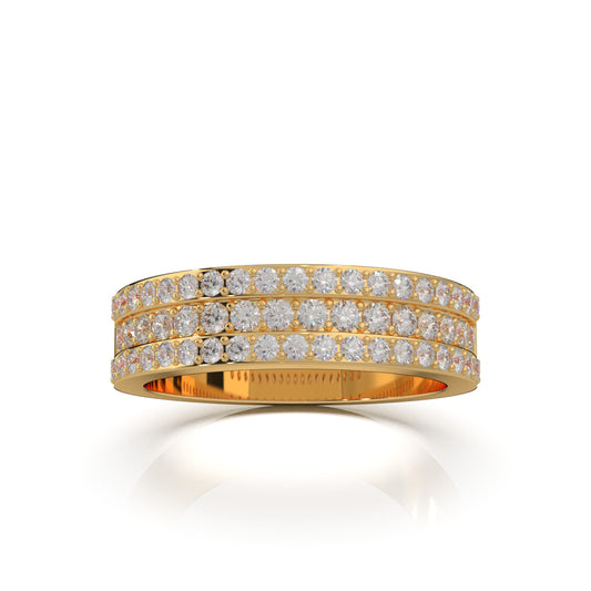 0.85 ct Natural Diamond Wedding Bands in 10k Yellow Gold